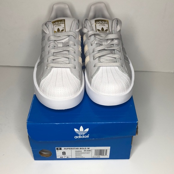 Women’s Adidas Superstar Bold Platform Grey/White - Picture 3 of 6